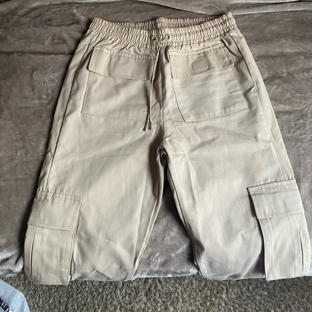 Boohoo Man Slim Fit Multipocket Popper Cargo Trousers